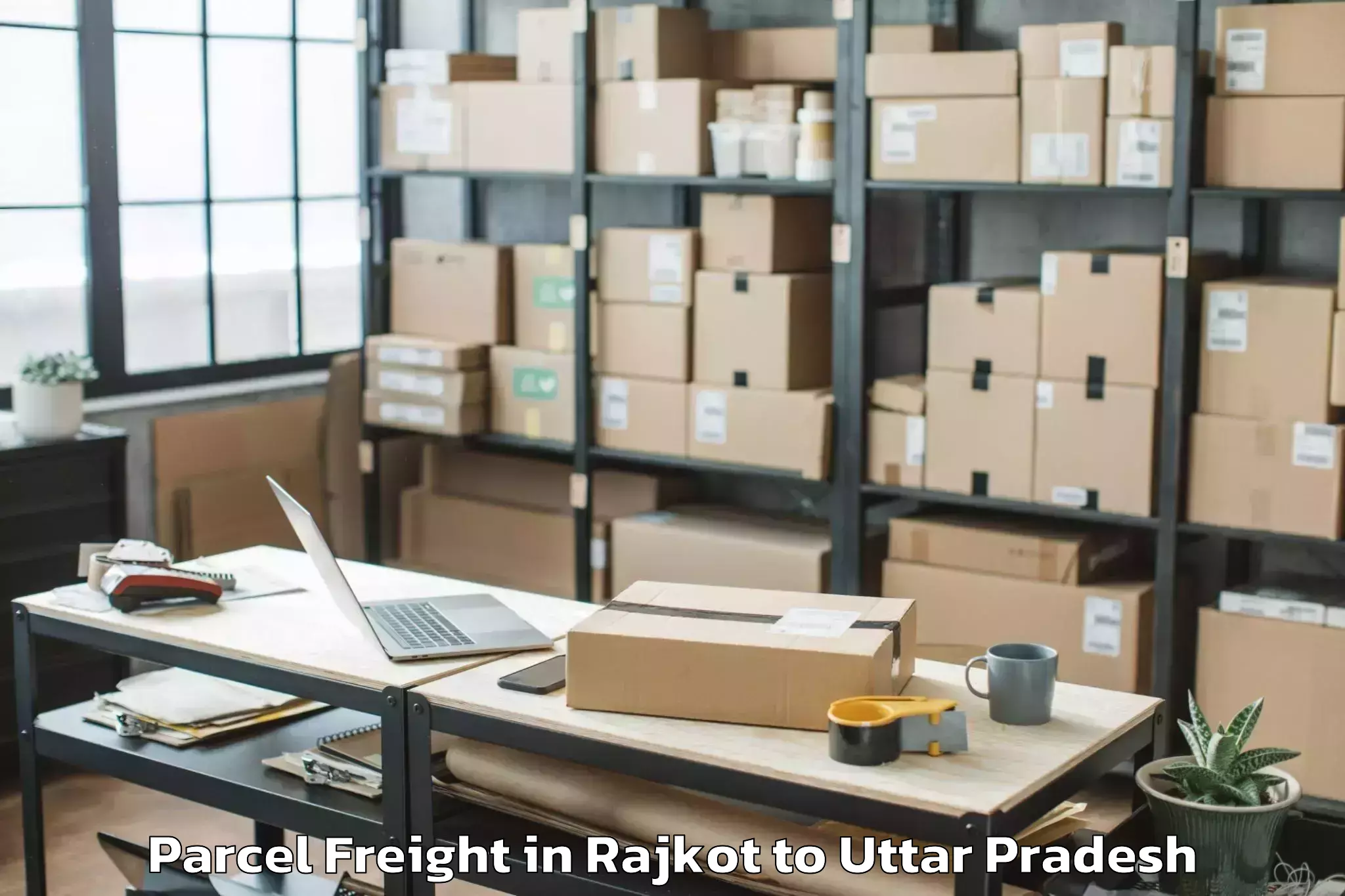 Professional Rajkot to Mubarakpur Parcel Freight